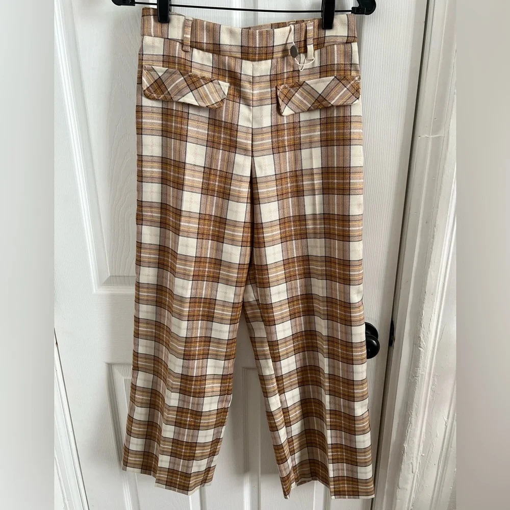 NWT High-Waisted, Plaid Trousers - Picture 5 of 6